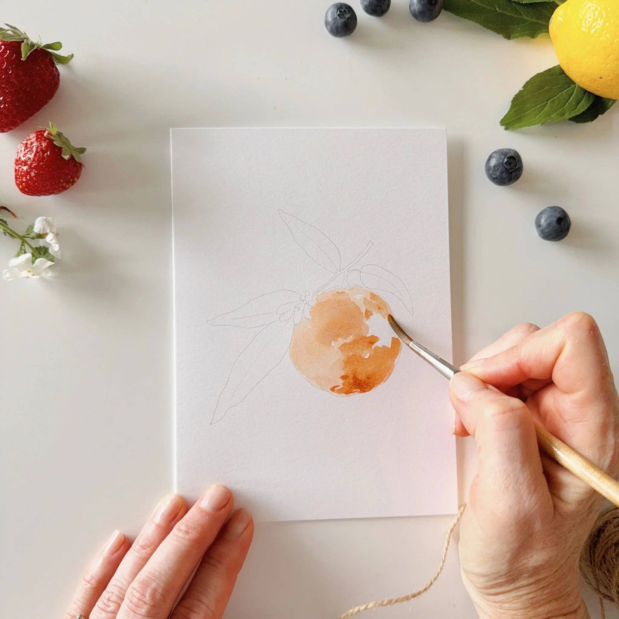 Emily Lex Fruit Paintable Watercolor Notecard Set