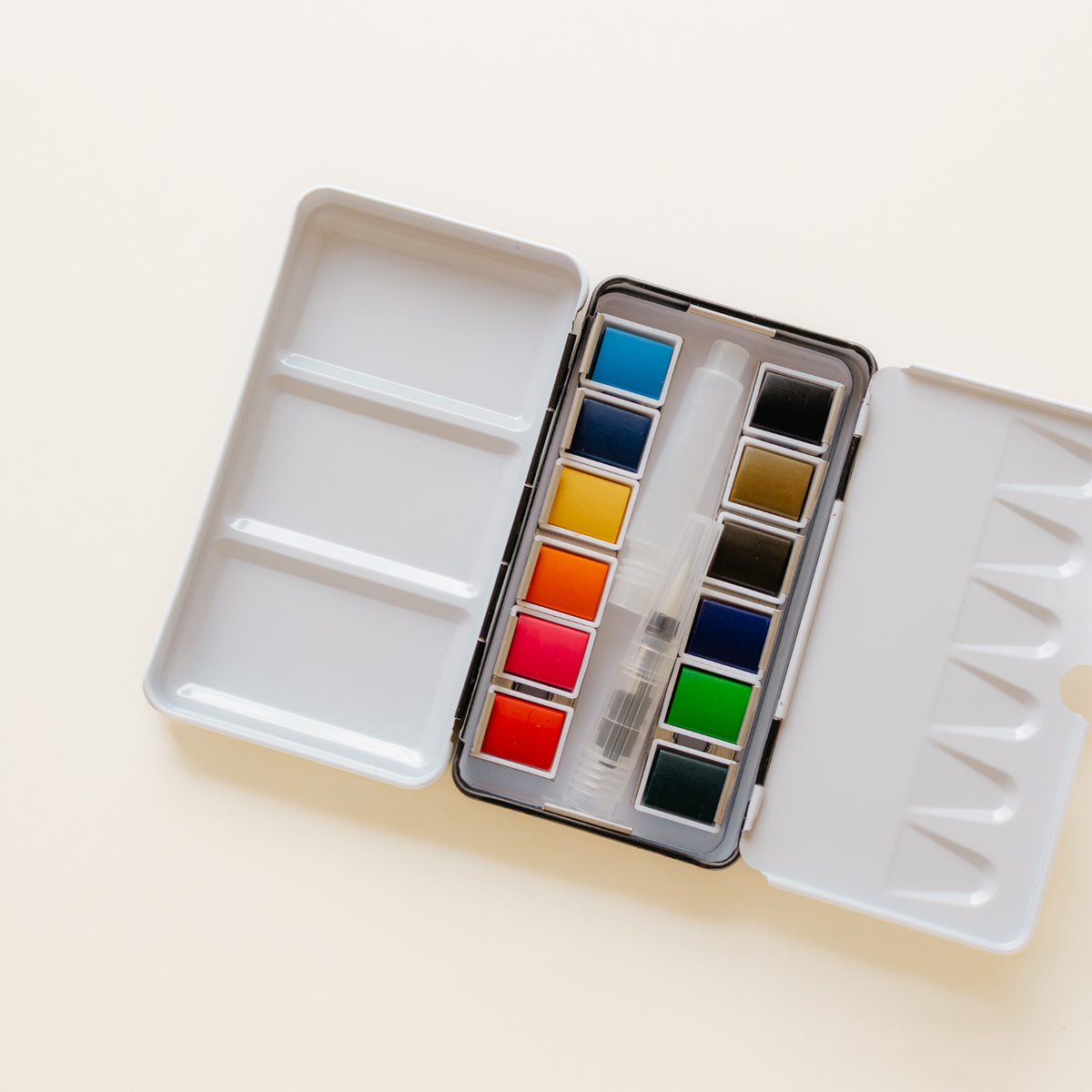 12-Color Travel Watercolor Paint Palette