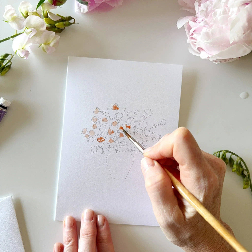 Emily Lex Bouquets Paintable Watercolor Notecard Set