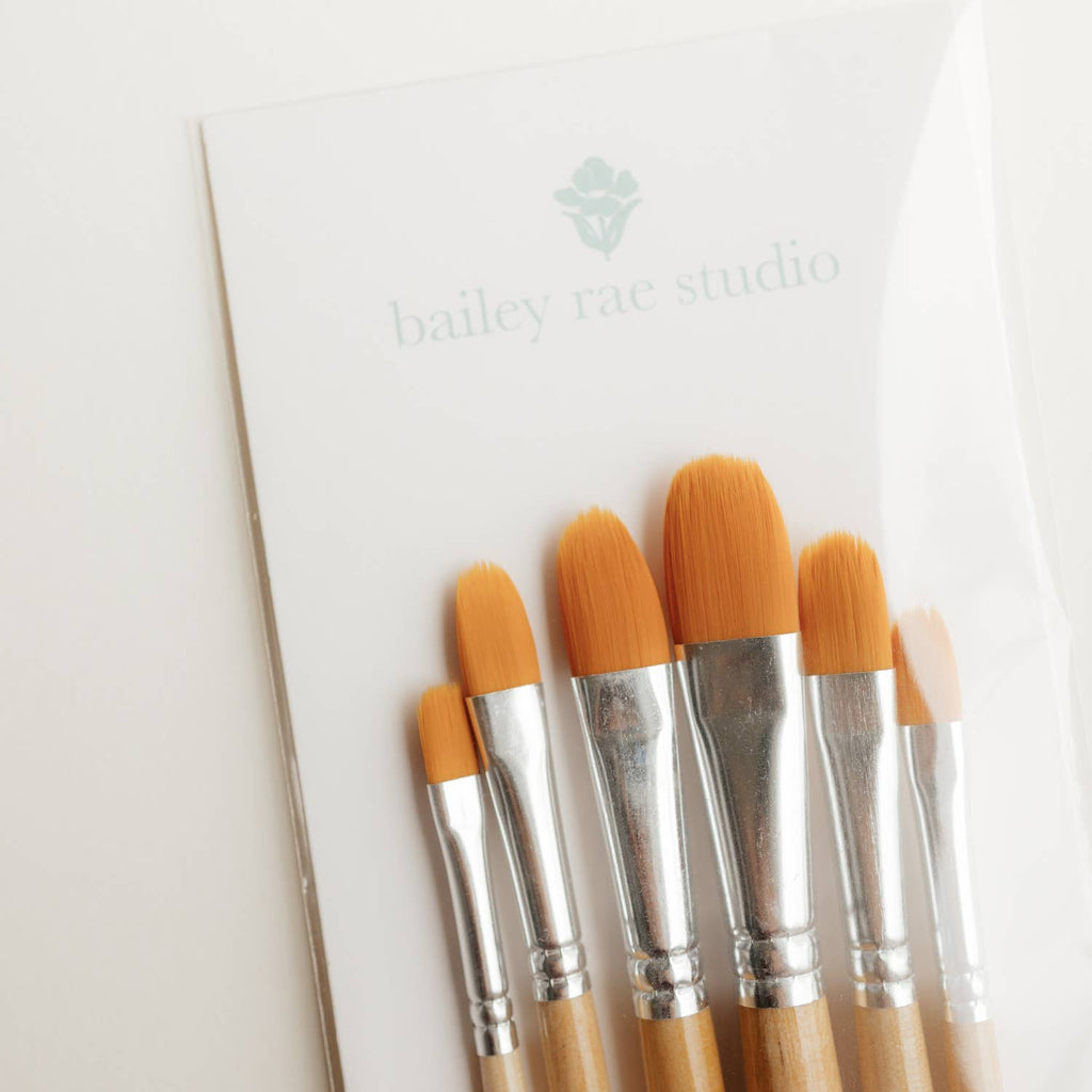 Filbert Watercolor Brush Set