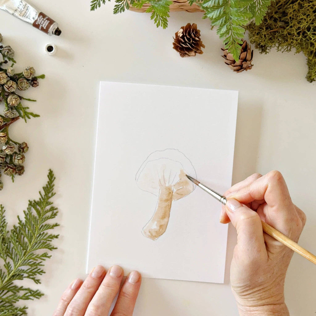 Emily Lex Mushrooms Paintable Watercolor Notecard Set