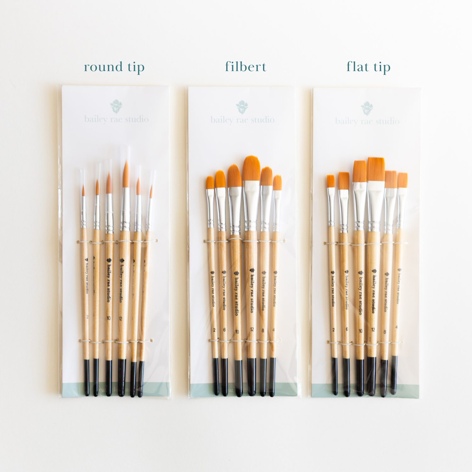 Flat Tip Watercolor Brush Set