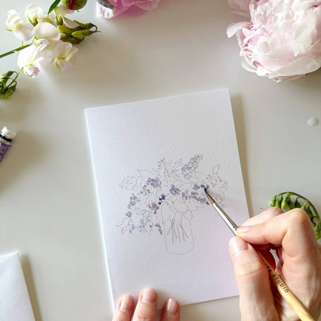 Emily Lex Bouquets Paintable Watercolor Notecard Set