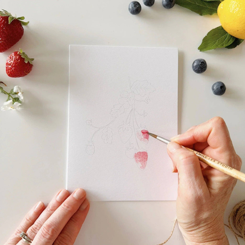 Emily Lex Fruit Paintable Watercolor Notecard Set