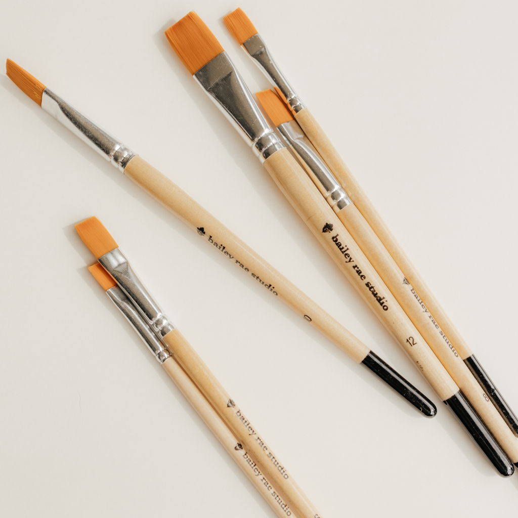 Flat Tip Watercolor Brush Set