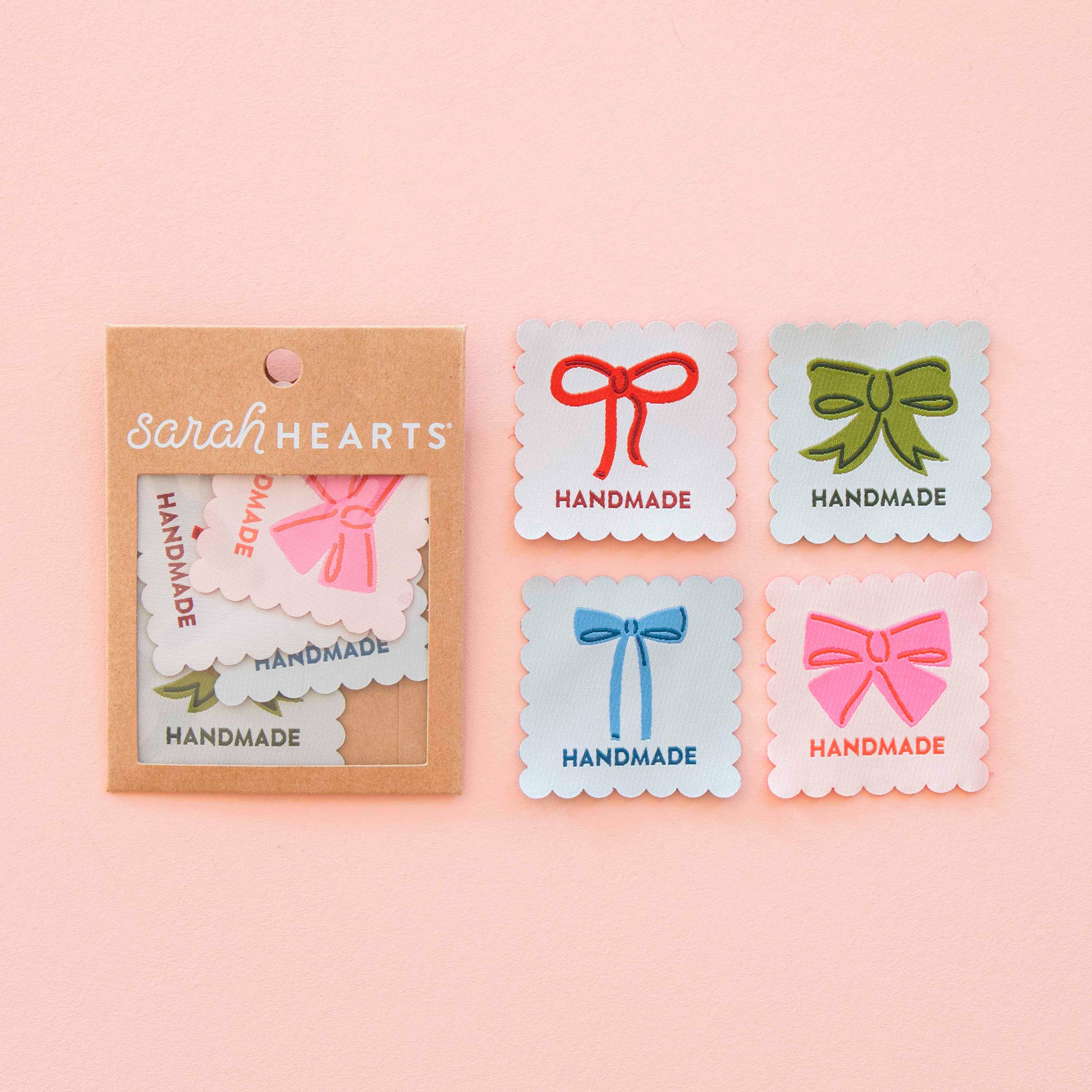 Bows Handmade Multipack Large Woven Sewing Labels
