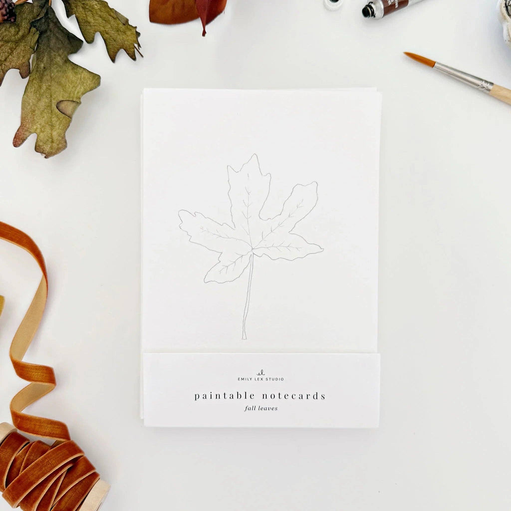 Emily Lex Fall Leaves Paintable Watercolor Notecard Set
