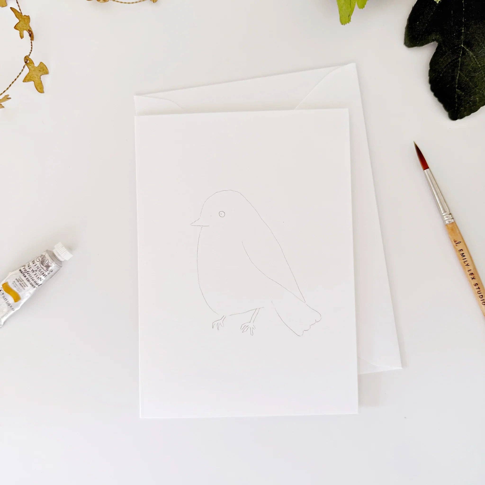 Emily Lex Birds Paintable Watercolor Notecard Set