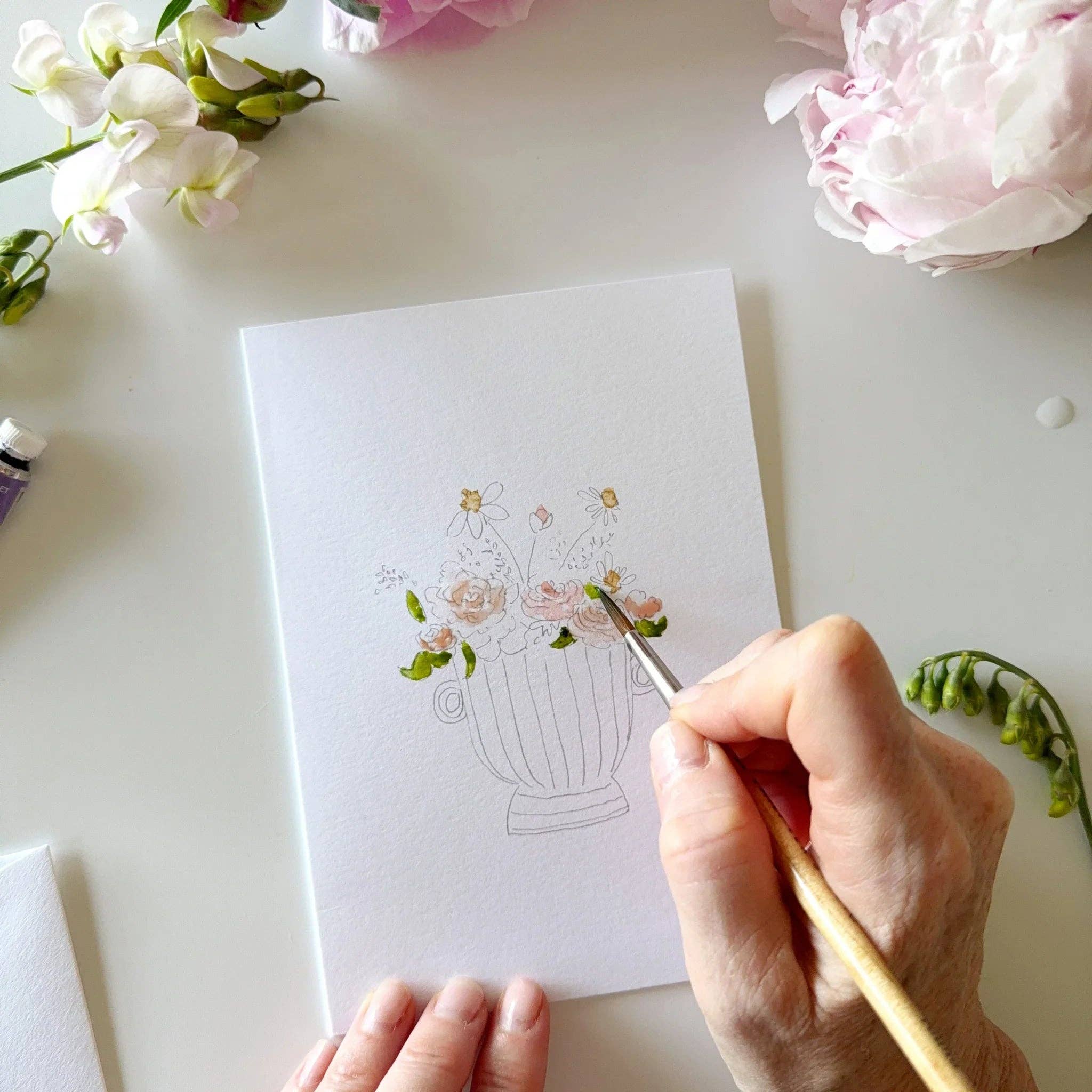 Emily Lex Bouquets Paintable Watercolor Notecard Set