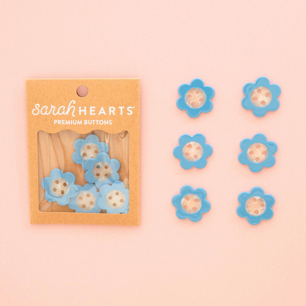 Blue Daisy Large 1" Buttons