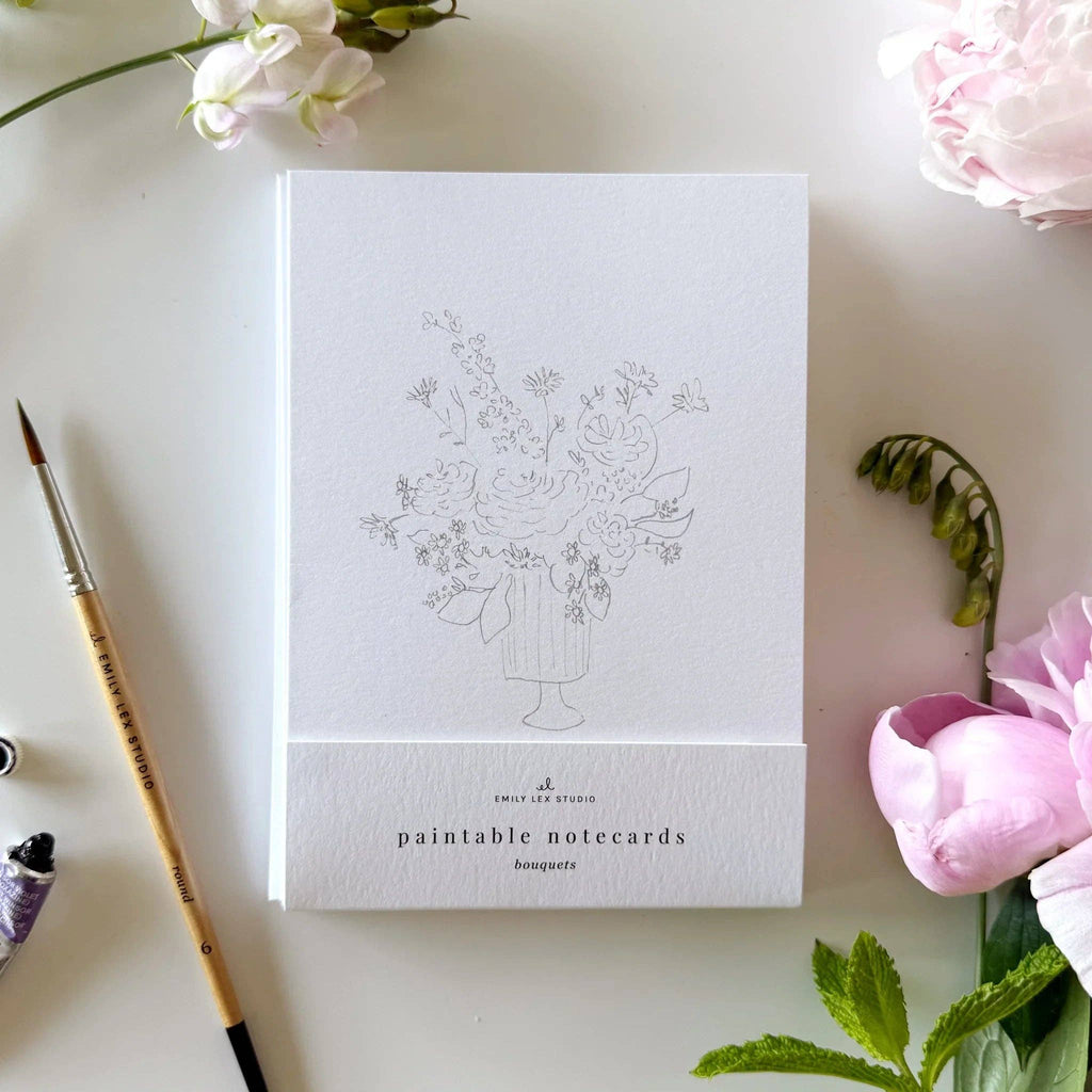 Emily Lex Bouquets Paintable Watercolor Notecard Set