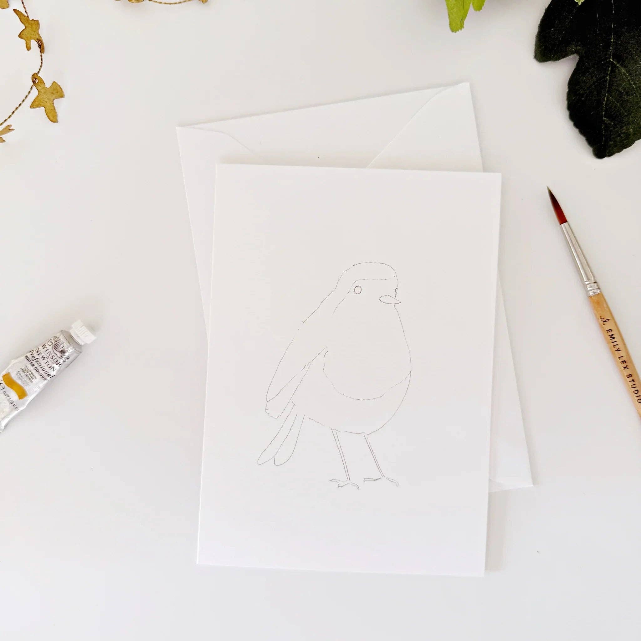 Emily Lex Birds Paintable Watercolor Notecard Set