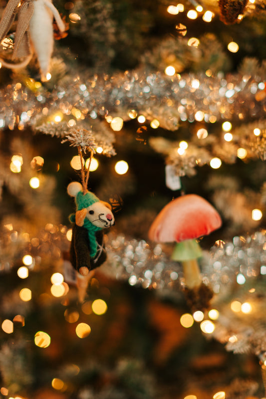 Felt Mice in Sweaters Ornaments