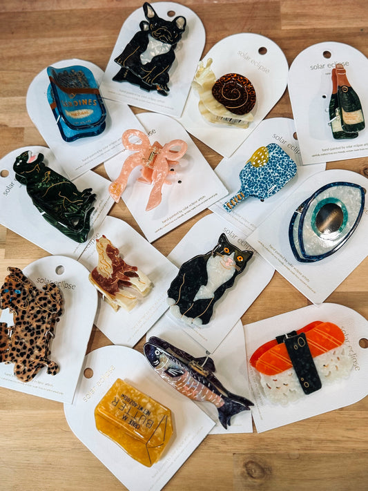 Hand-Painted Claw Hair Clips