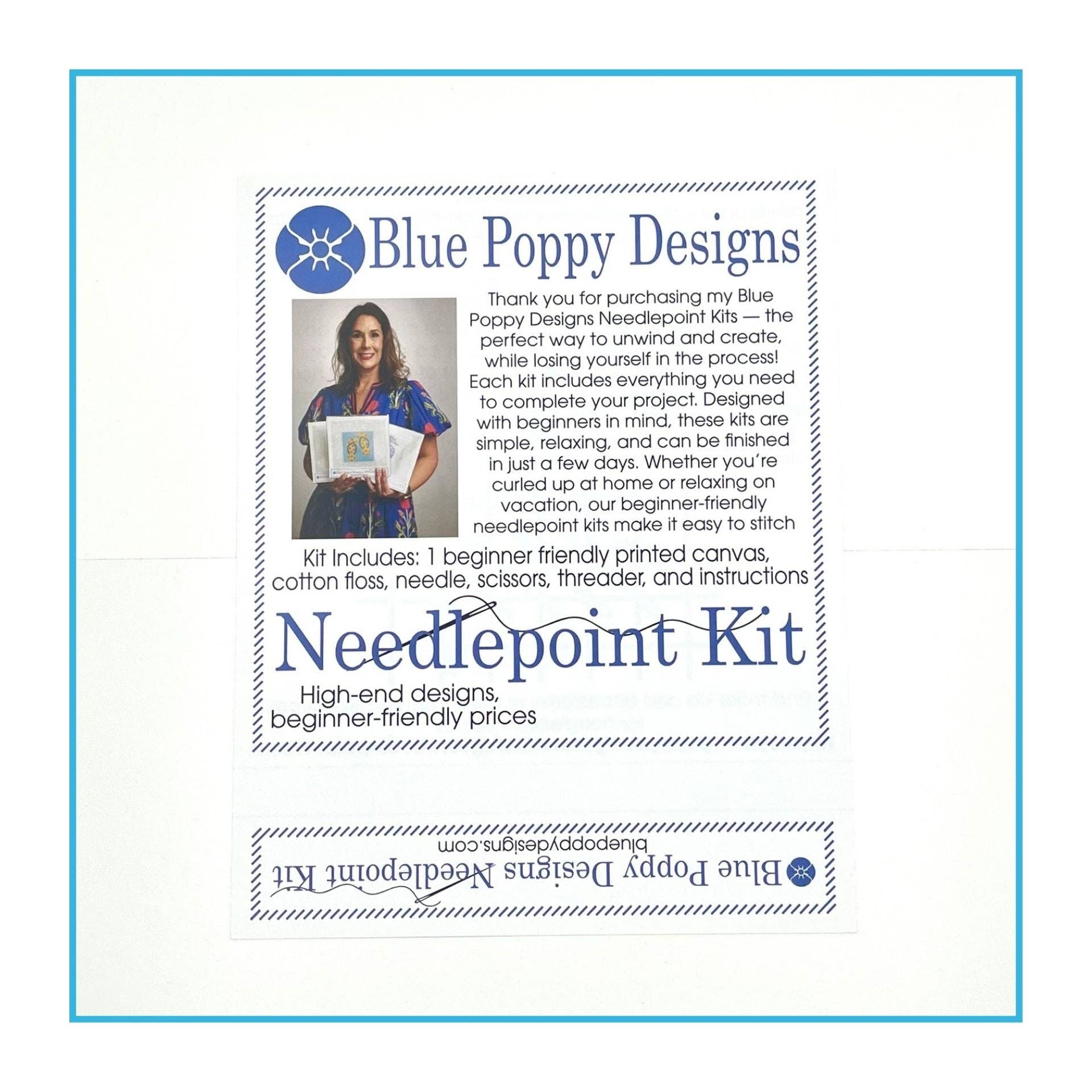 Blue Hydrangea Needlepoint Design