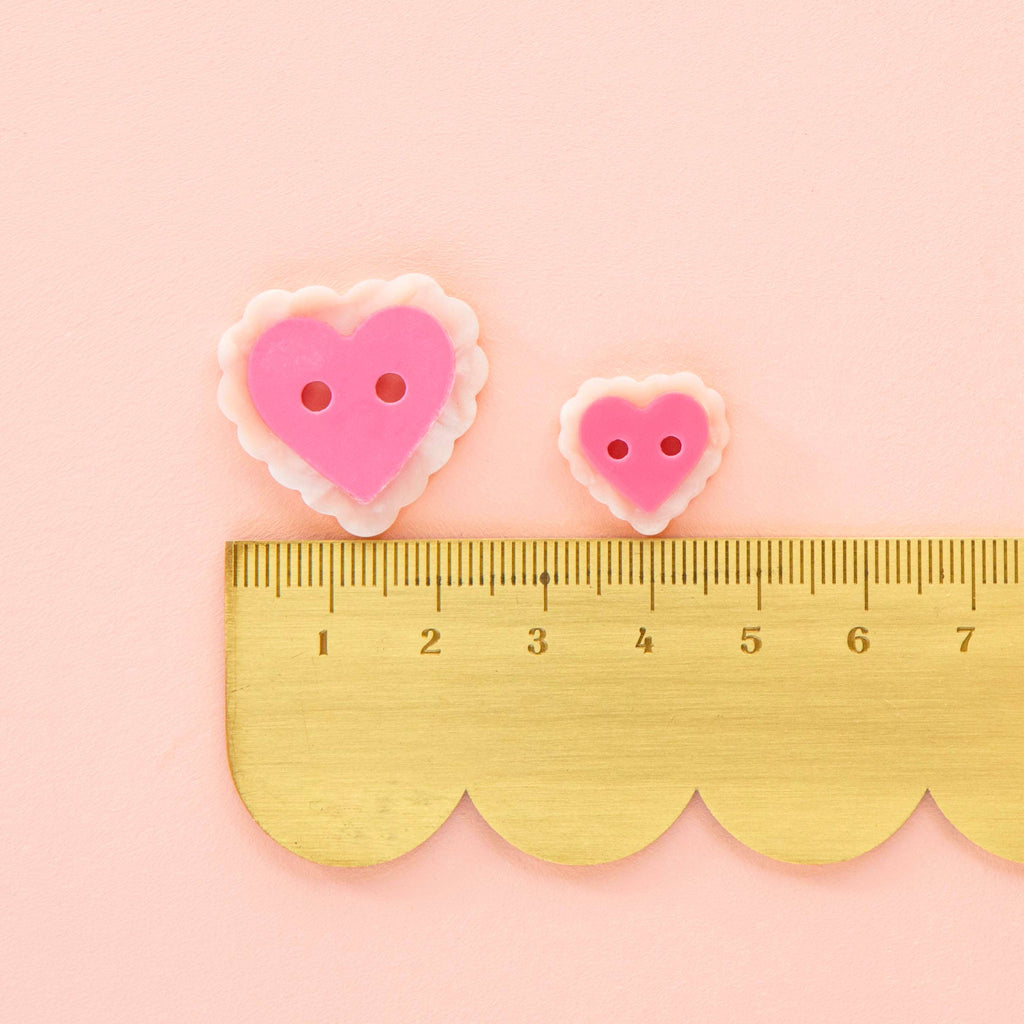Pink Sweet Heart Large 1" Buttons
