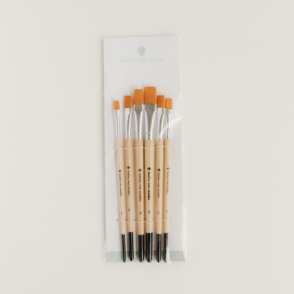 Flat Tip Watercolor Brush Set