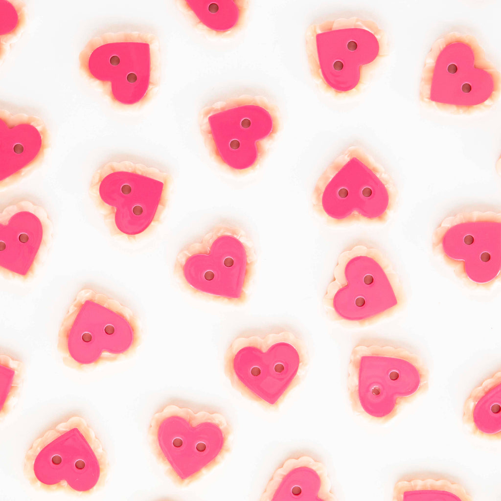 Pink Sweet Heart Large 1" Buttons