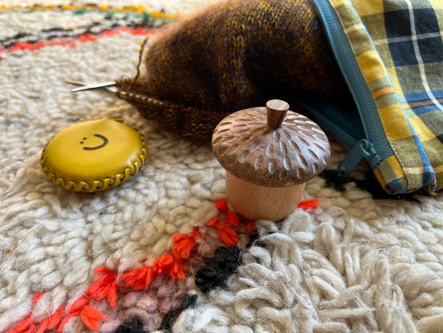 DEGEN Stitch Marker Holding Acorn