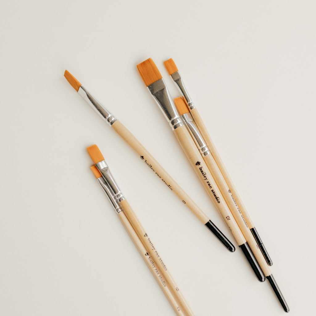 Flat Tip Watercolor Brush Set