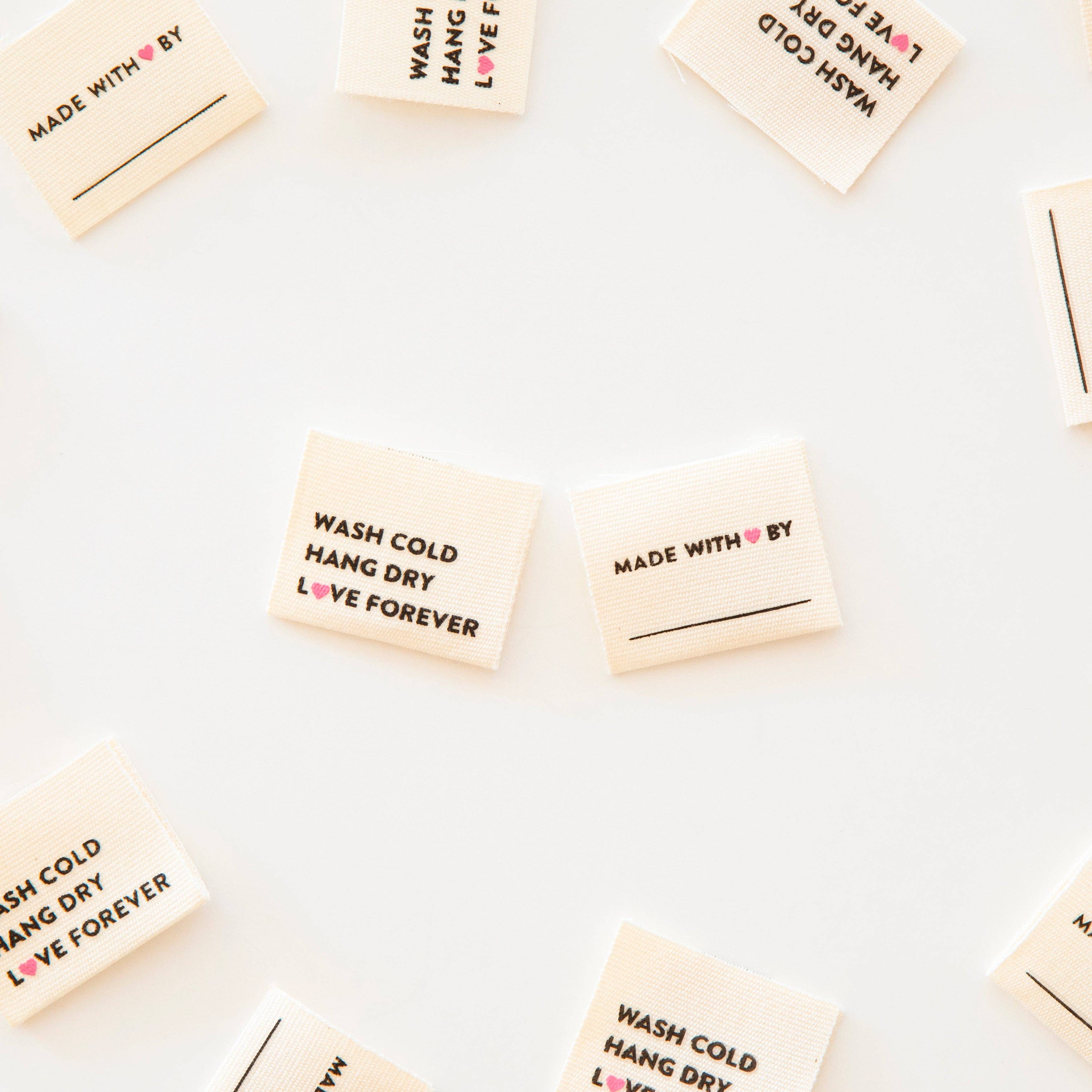 Wash Cold Hang Dry Organic Cotton Sewing Labels