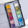12-Color Travel Metallic Watercolor Paint Palette