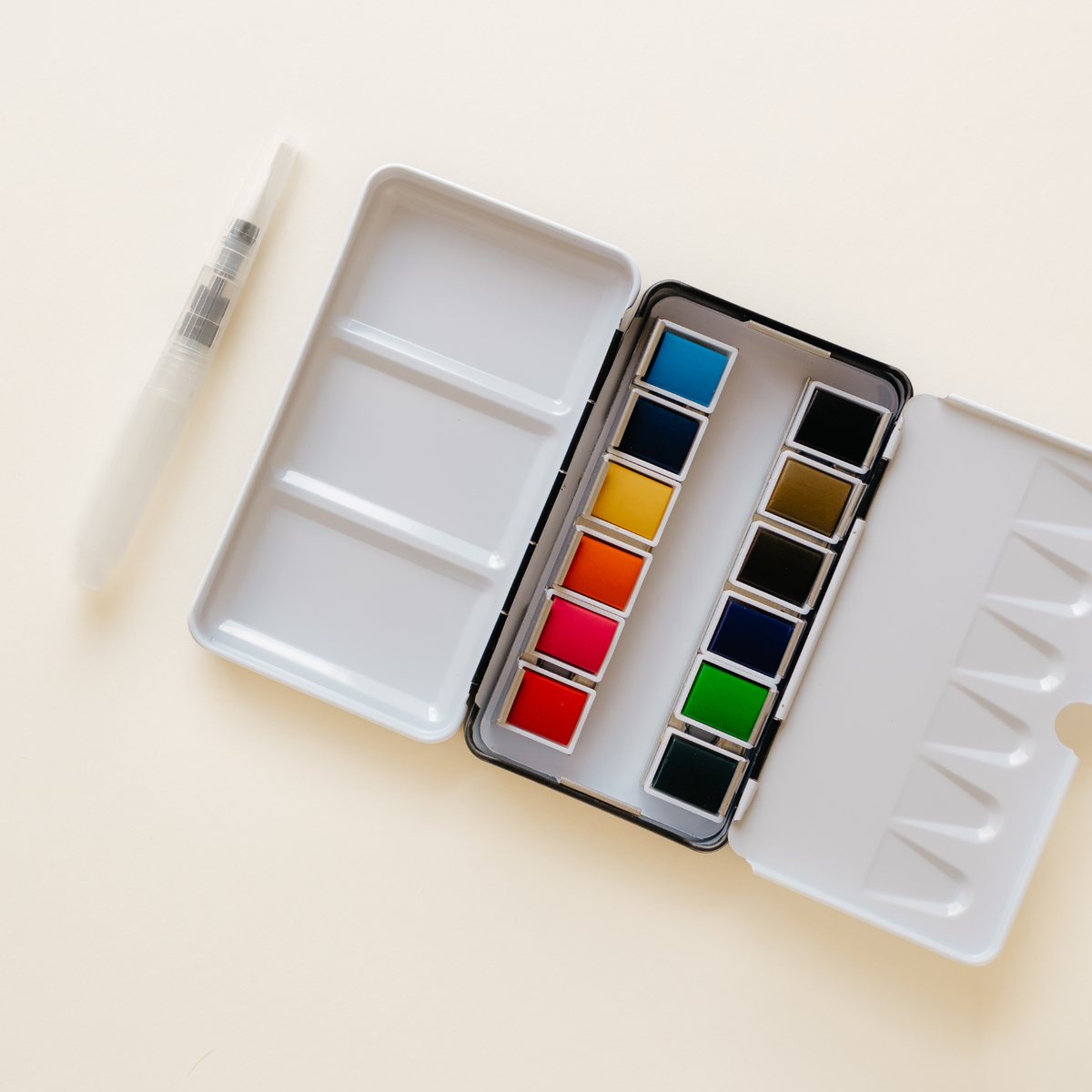 12-Color Travel Watercolor Paint Palette