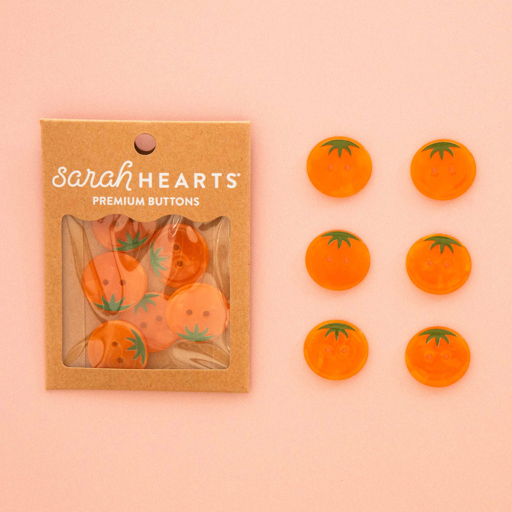 Orange Heirloom Tomato Large 1" Buttons