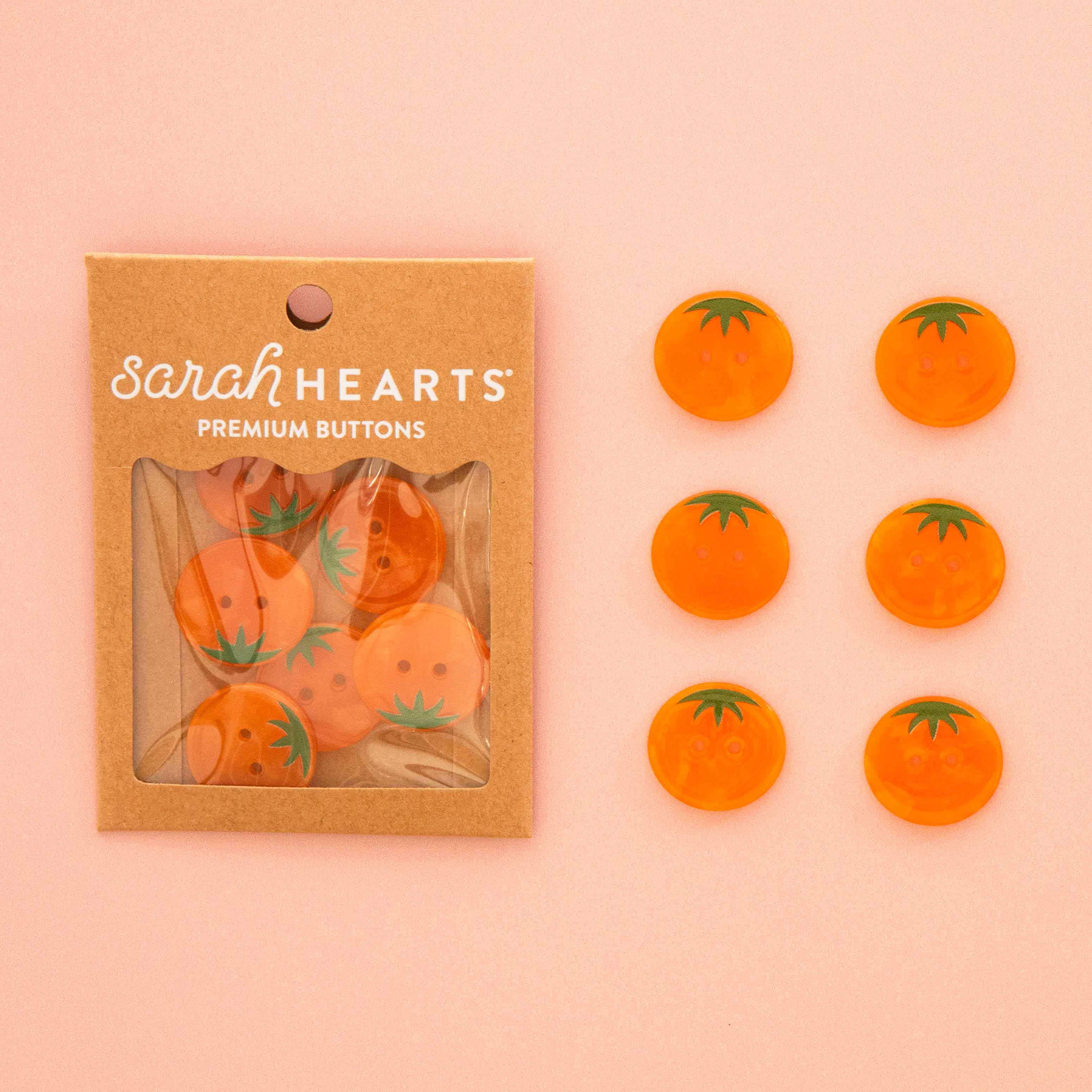 Orange Heirloom Tomato Large 1" Buttons