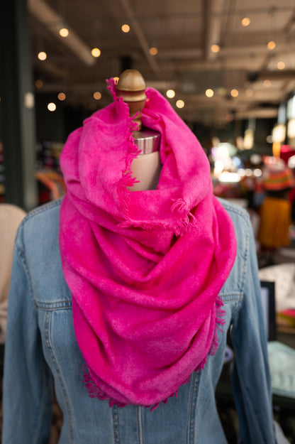 Fringed Funnel Cashmere Cowls